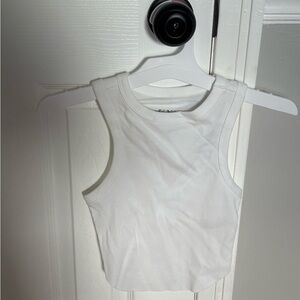 Wild Fable Ribbed White Crop Top